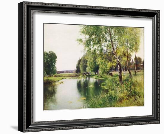 A River Landscape in Summer-Ernest Parton-Framed Giclee Print