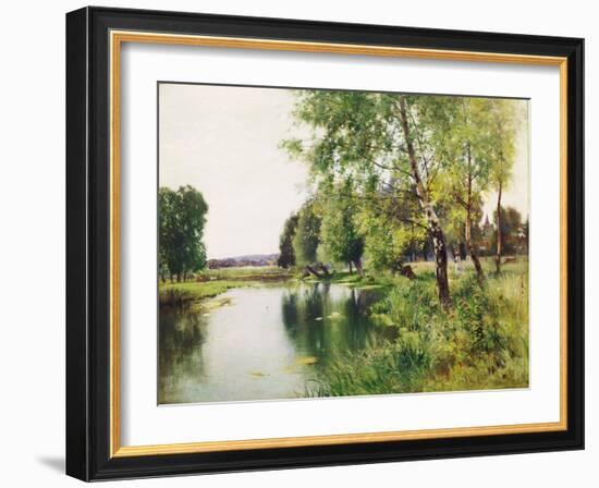 A River Landscape in Summer-Ernest Parton-Framed Giclee Print