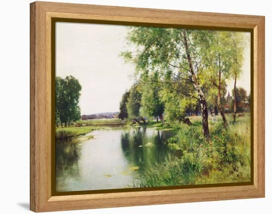 A River Landscape in Summer-Ernest Parton-Framed Premier Image Canvas