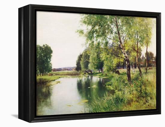 A River Landscape in Summer-Ernest Parton-Framed Premier Image Canvas