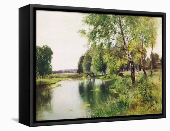 A River Landscape in Summer-Ernest Parton-Framed Premier Image Canvas