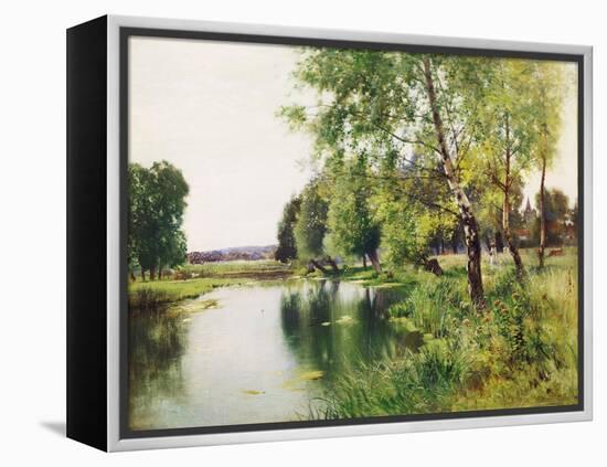 A River Landscape in Summer-Ernest Parton-Framed Premier Image Canvas