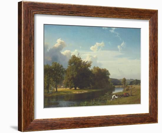 A River Landscape, Westphalia, 1855-Albert Bierstadt-Framed Giclee Print