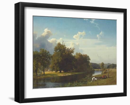 A River Landscape, Westphalia, 1855-Albert Bierstadt-Framed Giclee Print