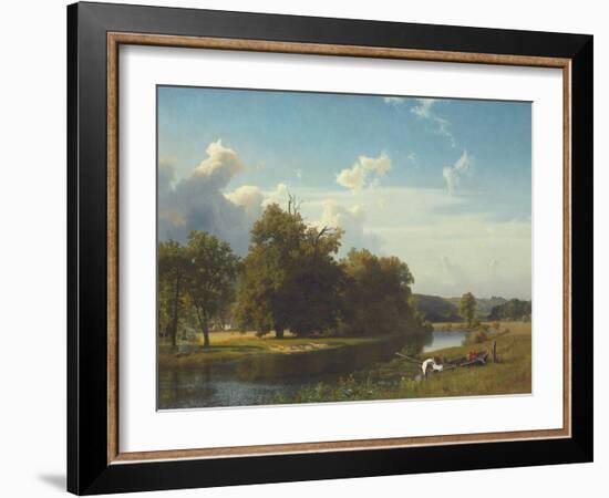 A River Landscape, Westphalia, 1855-Albert Bierstadt-Framed Giclee Print