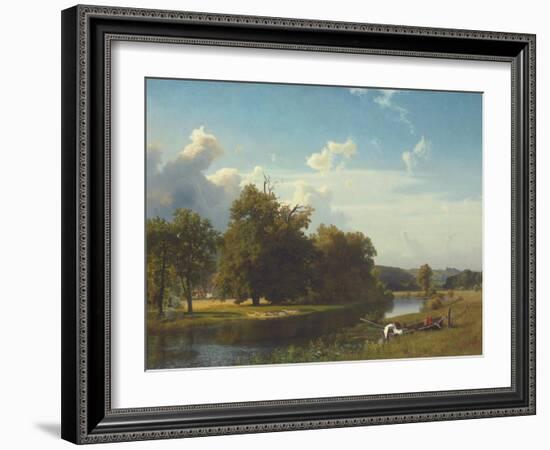 A River Landscape, Westphalia, 1855-Albert Bierstadt-Framed Giclee Print