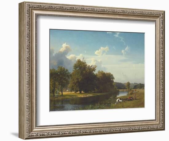 A River Landscape, Westphalia, 1855-Albert Bierstadt-Framed Giclee Print