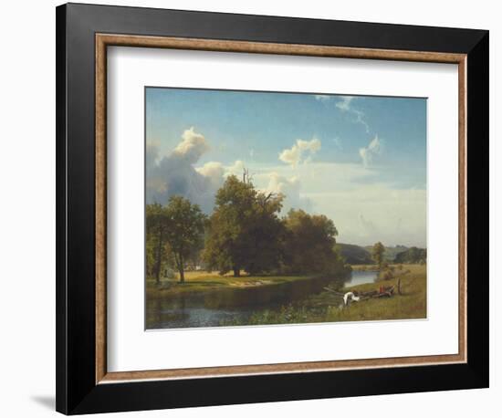 A River Landscape, Westphalia, 1855-Albert Bierstadt-Framed Giclee Print