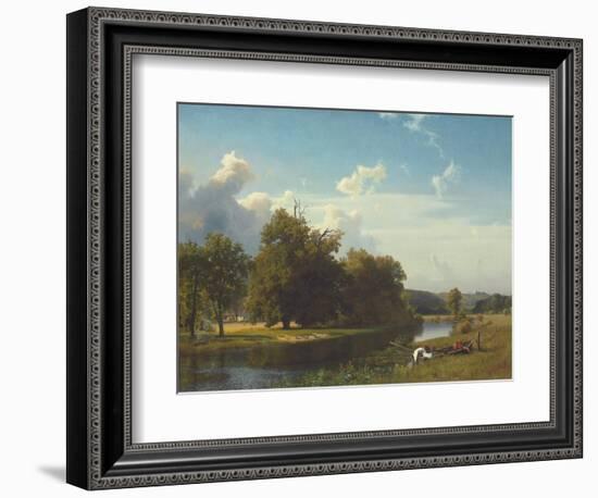 A River Landscape, Westphalia, 1855-Albert Bierstadt-Framed Giclee Print