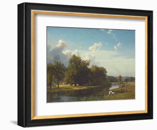 A River Landscape, Westphalia, 1855-Albert Bierstadt-Framed Giclee Print