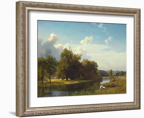 A River Landscape, Westphalia. 1855-Albert Bierstadt-Framed Giclee Print