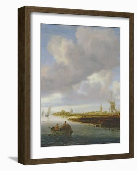 A River Landscape with Figures in a Rowing Boat-Salomon van Ruisdael-Framed Giclee Print