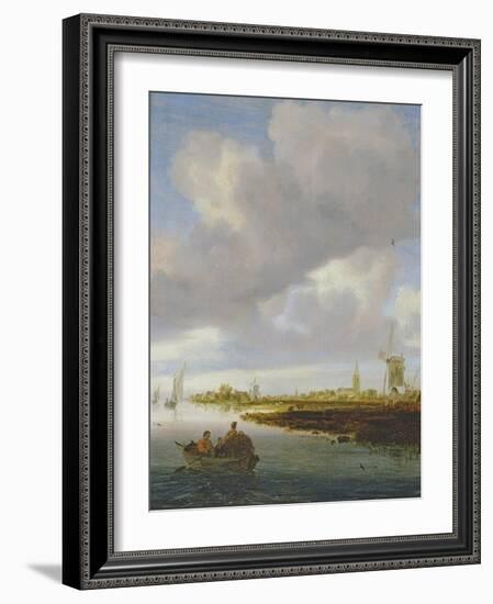 A River Landscape with Figures in a Rowing Boat-Salomon van Ruisdael-Framed Giclee Print