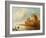 A River Landscape with Fishermen by a Castle-Claude de Jongh-Framed Giclee Print