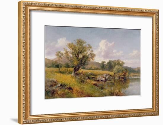 A River Landscape-David Bates-Framed Giclee Print