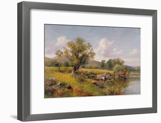 A River Landscape-David Bates-Framed Giclee Print