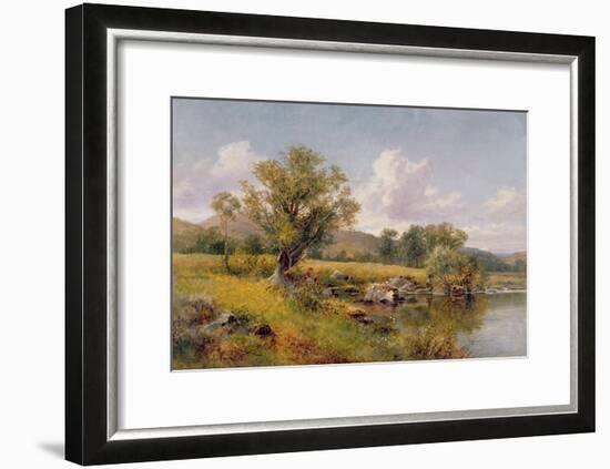 A River Landscape-David Bates-Framed Giclee Print