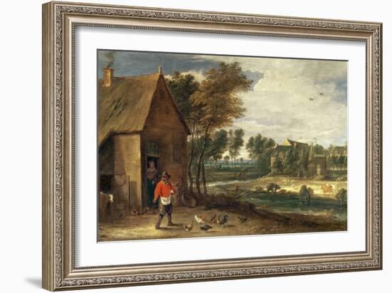 A River Landscape-David the Younger Teniers-Framed Giclee Print