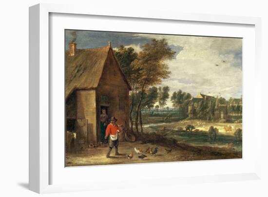 A River Landscape-David the Younger Teniers-Framed Giclee Print