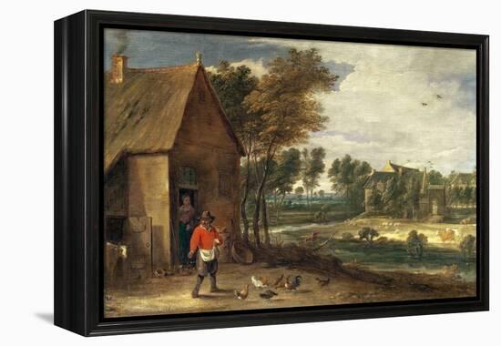A River Landscape-David the Younger Teniers-Framed Premier Image Canvas