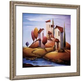 A River Mooring-Nina Dmitrieva-Framed Art Print