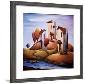 A River Mooring-Nina Dmitrieva-Framed Art Print