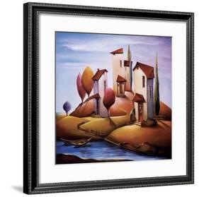 A River Mooring-Nina Dmitrieva-Framed Art Print