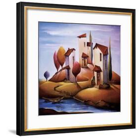 A River Mooring-Nina Dmitrieva-Framed Art Print