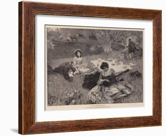 A River Picnic-William Hatherell-Framed Giclee Print