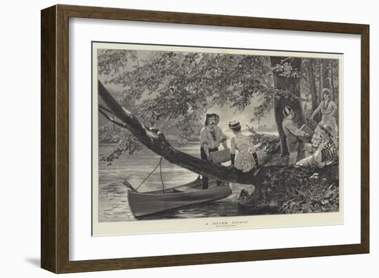 A River Picnic-Richard Caton Woodville II-Framed Giclee Print