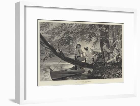 A River Picnic-Richard Caton Woodville II-Framed Giclee Print