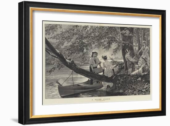 A River Picnic-Richard Caton Woodville II-Framed Giclee Print