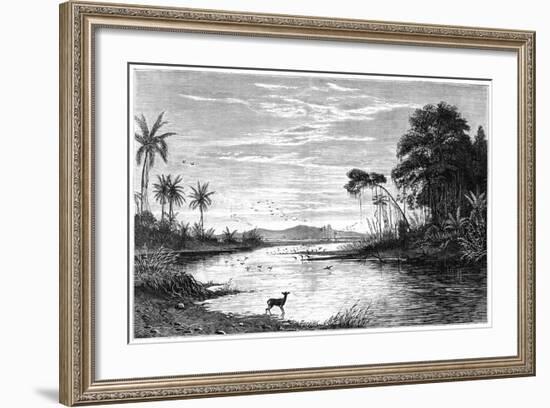 A River Scene in Venezuela, 1877-null-Framed Giclee Print