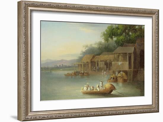 A Riverside Dwelling, Indo-China-George Chinnery-Framed Giclee Print