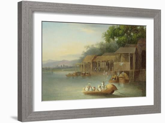 A Riverside Dwelling, Indo-China-George Chinnery-Framed Giclee Print