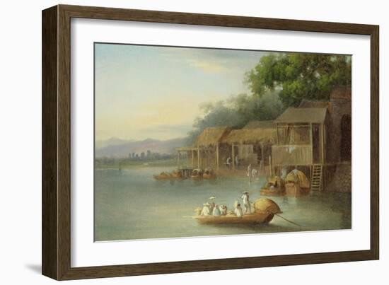 A Riverside Dwelling, Indo-China-George Chinnery-Framed Giclee Print