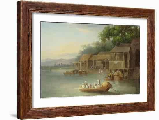 A Riverside Dwelling, Indo-China-George Chinnery-Framed Giclee Print