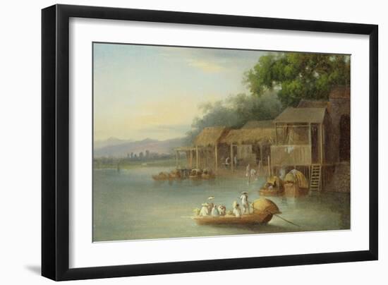 A Riverside Dwelling, Indo-China-George Chinnery-Framed Giclee Print