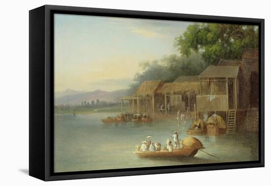 A Riverside Dwelling, Indo-China-George Chinnery-Framed Premier Image Canvas