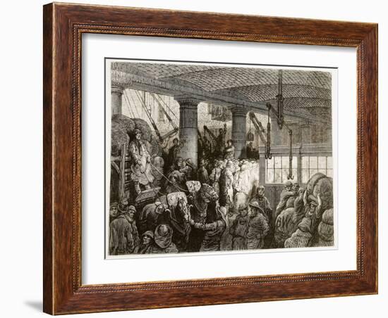 A Riverside Street, from 'London, a Pilgrimage', Written by William Blanchard Jerrold-Gustave Doré-Framed Giclee Print