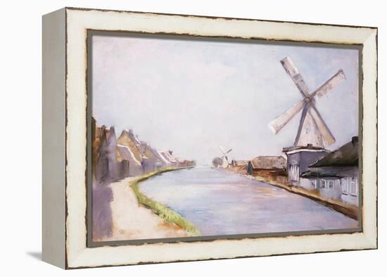 A Riverside Village with Windmills-Lesser Ury-Framed Premier Image Canvas