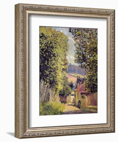 A Road in Louveciennes, 1883-Alfred Sisley-Framed Giclee Print