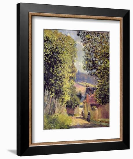 A Road in Louveciennes, 1883-Alfred Sisley-Framed Giclee Print