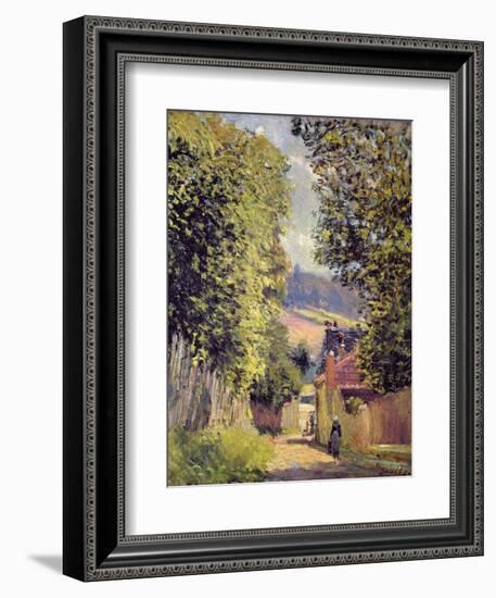 A Road in Louveciennes, 1883-Alfred Sisley-Framed Giclee Print