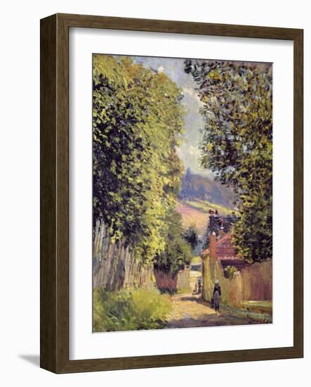 A Road in Louveciennes, 1883-Alfred Sisley-Framed Giclee Print