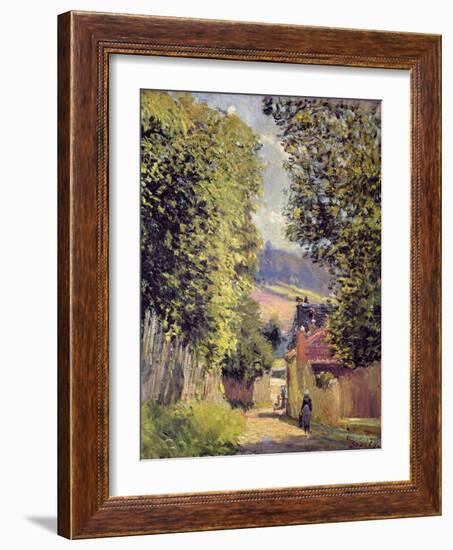 A Road in Louveciennes, 1883-Alfred Sisley-Framed Giclee Print