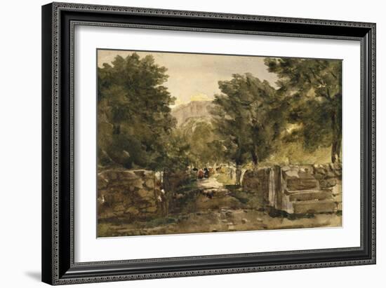 A Road in North Wales with Figures, C.1840-David Cox-Framed Giclee Print