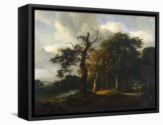 A Road Through an Oak Wood-Jacob Isaacksz Van Ruisdael-Framed Premier Image Canvas