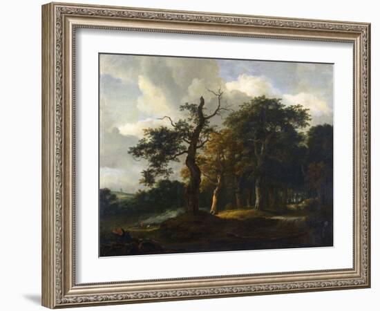 A Road Through an Oak Wood-Jacob Isaacksz Van Ruisdael-Framed Giclee Print