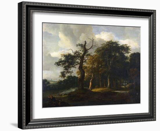 A Road Through an Oak Wood-Jacob Isaacksz Van Ruisdael-Framed Giclee Print